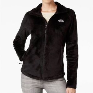 Womens North Face Osito Fleece Jacket Black White Logo XS